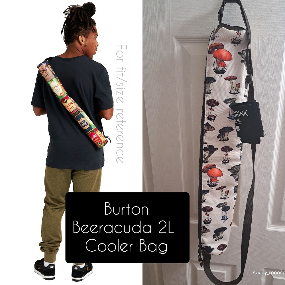 Burton • Insulated Can Carrier Bag Crossbody Carry Mushroom Print Boho Retro